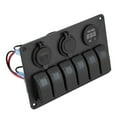 thumbnail image 1 of Panel de interruptores para barco, panel de interruptores de 6 posiciones de 12 V y 24 V, interruptor basculante para automóvil, confiable y duradero, 1 of 9