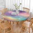 thumbnail image 3 of Colorful Tie Dye Nebula Pattern Round Fitted Tablecloth with Elastic Edge,Dining Table Cover Waterproof,Outdoor Round Tablecloth for Camping,Dining,Indoor and Outdoor, 3 of 7