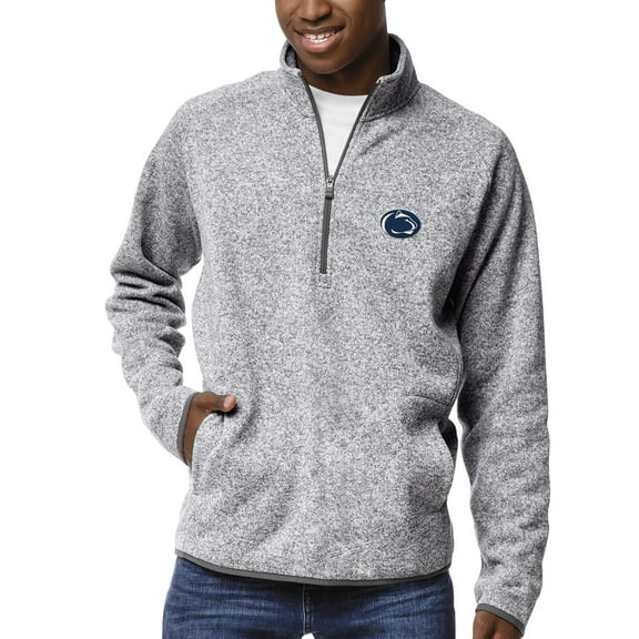 Men's League Collegiate Wear Heather Gray Penn State Nittany Lions Saranac Raglan Quarter-Zip Jacket