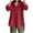 Red, variant on Womens Button Down Plus Size Solid Top and Blouse with Pocket Split High Low Hem Tunic Pullover Lapel V Neck Cuff Long Sleeve Shirts Black XXXXL