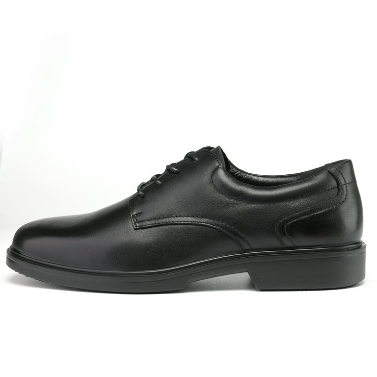 HANDMEN Men s Full Grain Leather Oxford Work Dress Shoes Classic Black Anti Puncture Business Shoes RV2103 13 Walmart