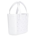 thumbnail image 3 of Time and Tru Women's Lightweight Mini Beach Tote Bag, White, 3 of 5