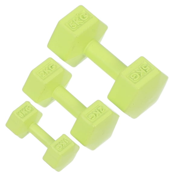IBASETOY 3pcs Lightweight Dumbbell Set Alloy Green for Photography Props Hobbyists