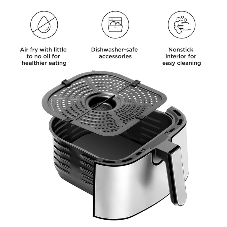 Chefman Dual-Cook Pro Deep Fryer 4.5qt Removable Basket Stainless Steel