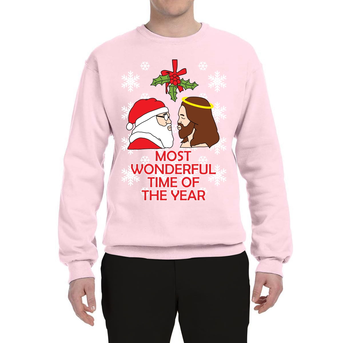 santa and jesus sweater