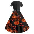 thumbnail image 3 of Robe d'Été pour Femmes 2024 Mode Grande Taille Décontractée Imprimé Floral Manches Courtes Col Rond Longueur Genou 50 % de Réduction Liquidation!, 3 of 3