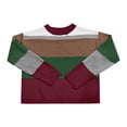 thumbnail image 4 of YDFCWXW Womens Color Block Cropped Sweaters 2025 Winter Trendy Casual Oversized Y2k Going Out Striped Pullover Tops (Coffee, L), 4 of 5