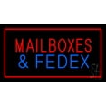 thumbnail image 1 of Mail Boxes and FedEx Rectangle Red LED Neon Sign 20 x 37 - inches, Black Square Cut Acrylic Backing, with Dimmer - Bright and Premium built indoor LED Neon Sign for Store interior and stroefront, 1 of 7