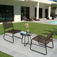 thumbnail image 2 of Yoneston 3 Piece Patio Furniture Set, Outdoor Rattan Conversation Set with Table and 2 Chairs Sectional Loveseat for Outdoor Balcony Backyard Porch Garden Poolside, Black, 2 of 10
