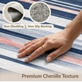 thumbnail image 6 of ODIKA 2'x3' Washable Throw Rug Non-Slip, Low Profile, Flatwoven, Easy Care Striped Vintage Navy Interlocking Bands Distressed Strip Mudroom for Hallway, Study Room, 6 of 7