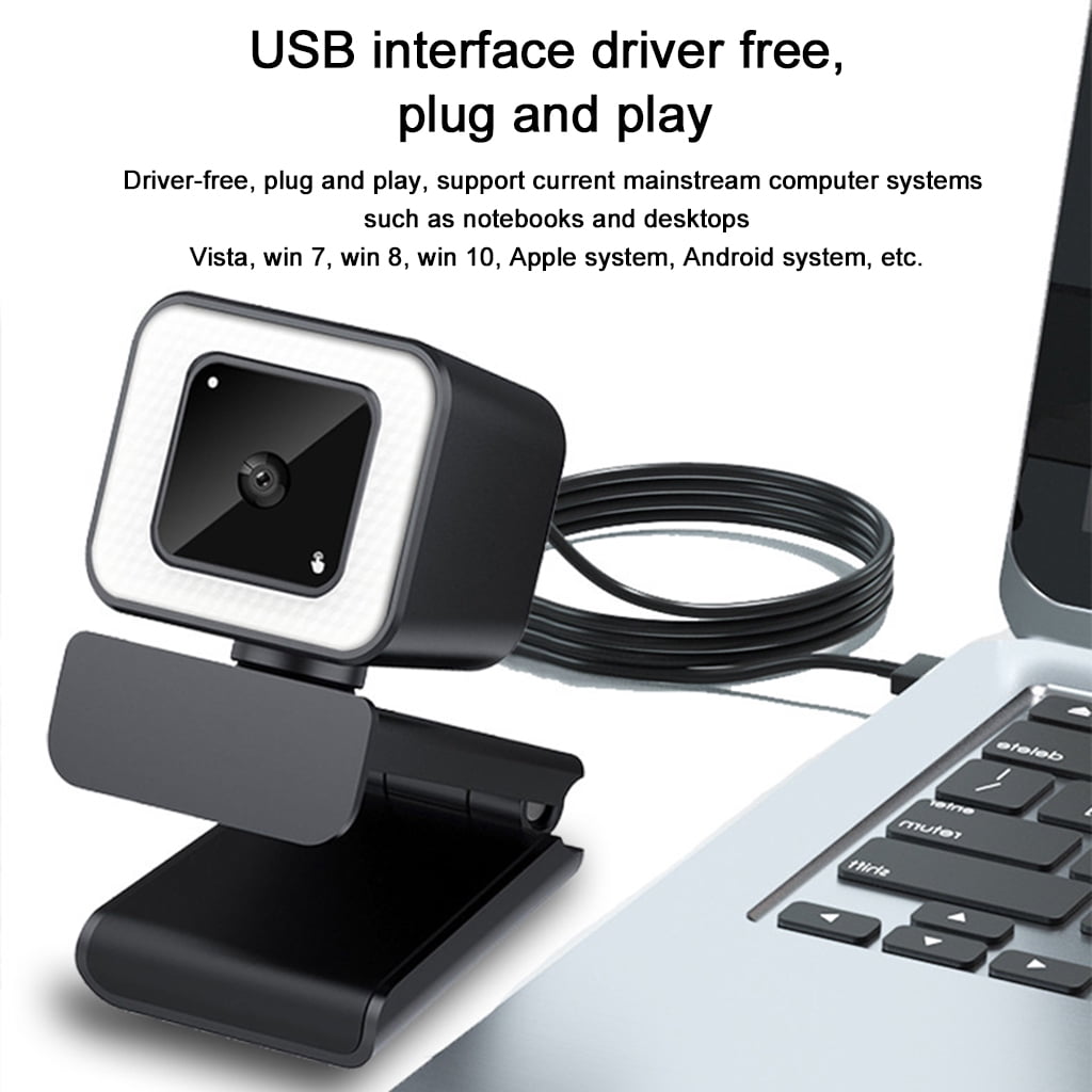 BQBQERT 2K USB Web Camera for PC Computer Beauty Auto for Focus Drive Web for w/ 3 Gear Fill Light for Streaming Video