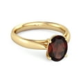 thumbnail image 2 of Single Stone 1.50 Ctw Garnet 925 Sterling Silver Yellow Plated Stackable Women Valentines Day Gifts Ring, 2 of 3