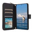 thumbnail image 6 of Allytechgroup Galaxy S25 Edge Wallet Case with Zipper Pocket & Cards Slots, Crossbody Lanyard + Hand Strap Stand Shockproof PU Leather Flip Cover Phone Case for Samsung Galaxy S25 Edge, Black, 6 of 7