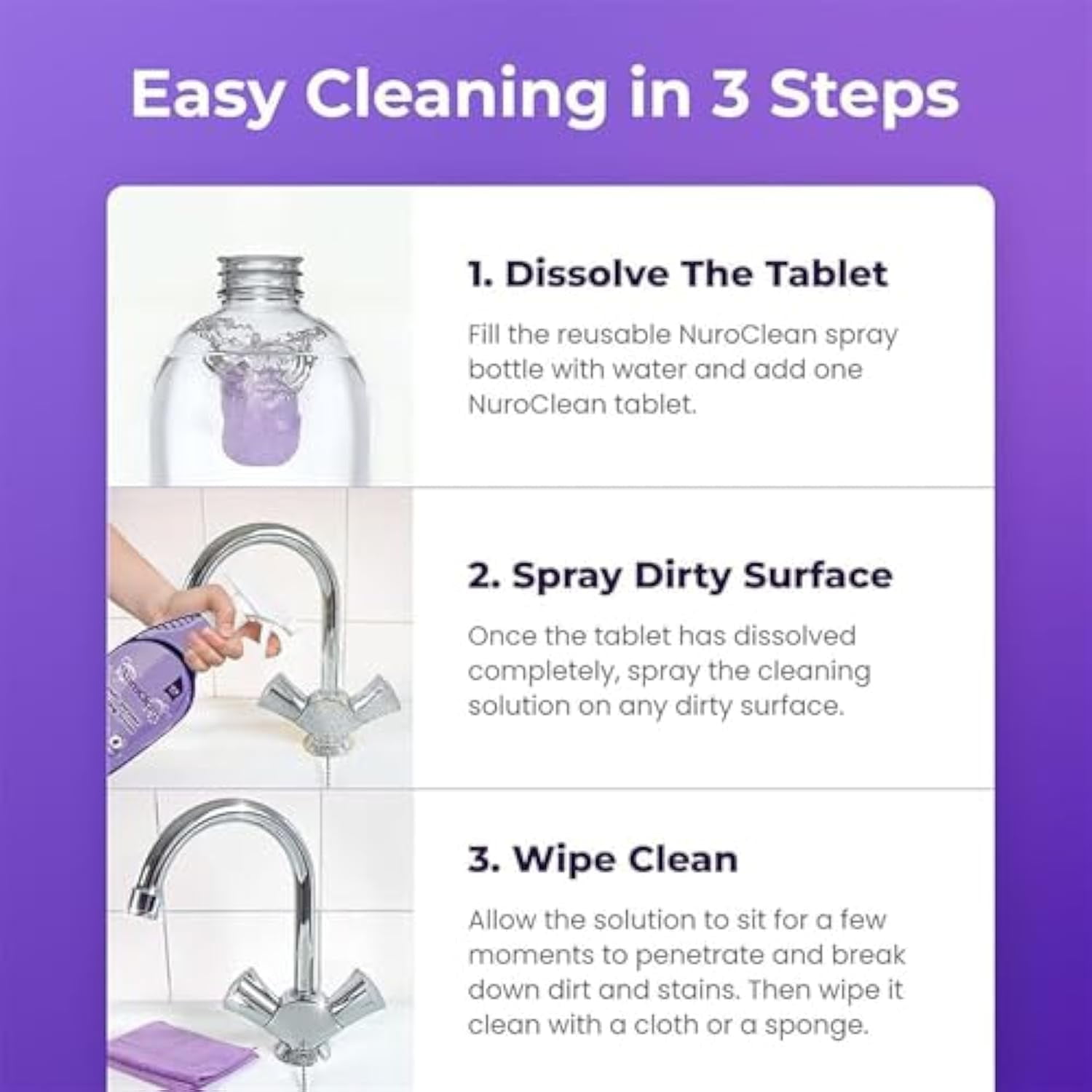 Dr Clean Spray Cleaner For Ovens, Dr. Clean Spray Oven Cleaner, Cleaning Spray For Instant Stain Removal, All-Purpose Cleaner Spray (1, 1Bottle+6Tablets)