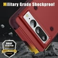 thumbnail image 6 of ELEHOLD Rugged Case for Google Pixel 7 Pro,Hybrid Military Grade Drop Protection Built-in Hidden Kickstand Shockproof Armor Cover for Google Pixel 7 Pro 6.7", Red, 6 of 7