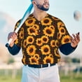 thumbnail image 5 of Lsque Red Black Plaid Sunflower Pattern Mens Polo Golf Shirts Funny Graphics Shorts Sleeve Button Shirts Baseball T-shirt-Medium, 5 of 7