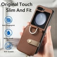 thumbnail image 6 of for Motorola Razr 60 Ultra / Motorola Razr Ultra 2025 PU Leather Zipper Wallet Case, Cash Card Slots, Finger Ring Multi-Functional Kickstand Shockproof Phone Cover, Brown, 6 of 9