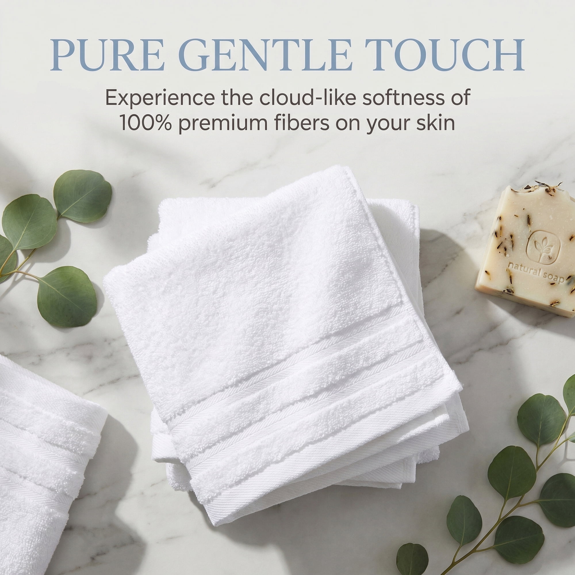 Unique Bargains 4Pcs Solid Cotton Absorbent Washcloths White 13" x 13"