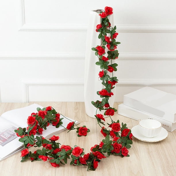 Decoración del hogar, decoración de habitaciones, decoración de paredes, guirnalda de flores artificiales, guirnalda de peonías, plantas de seda colgantes para bodas, flores de hiedra, guirnaldas de f