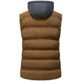 thumbnail image 5 of KVE Men's Warm Winter Hooded Vest Padded Puffer Vest Brown, Large, 5 of 9