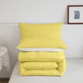 thumbnail image 5 of Manfei Minimalist Check King Size Comforter Sets,Modern Grid Comforters King Size,Yellow,Reversible,3pcs,1 Comforter and 2 Pillowcases,3pcs,1 Comforter and 2 Pillowcases, 5 of 7