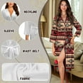 thumbnail image 6 of Yuyamidu Southwest Aztec Horse Robe for Women Sexy Long Sleeve Gowns Sleepwear Size 2XL Spa Robes Womens Pajamas Dress Lightweight V-Neck Bathrobe for Sleeping, 6 of 7