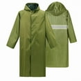 thumbnail image 2 of Abomasnow Mens Long Hooded Safety Reflective Stripes Rain Jacket Waterproof Emergency Raincoat Poncho, 2 of 5