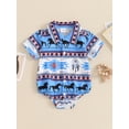 thumbnail image 2 of JYYYBF Baby Boy Romper, Short Sleeve Button-down Horse Boots Print Summer Bodysuit Clothes for Casual Daily, 2 of 7