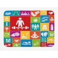 thumbnail image 1 of Fitness Bath Mat, Different Colorful Fitness Icons Healthy Lifestyle Motivation Activity Weight Loss, Non-Slip Plush Mat Bathroom Kitchen Laundry Room Decor, 29.5 X 17.5 Inches, Multicolor, Ambesonne, 1 of 2