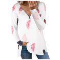 thumbnail image 1 of Camisas Para Mujer Camisetas de Gran Tamaño Manga Larga Casual Moda Cuello en V Flores Estampadas Fuera Del Hombro Blusa Superior Odeerbi ODB135770, 1 of 5