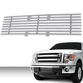 thumbnail image 4 of CROSSDESIGN Silver Front Bumper Lower Grille Insert Panel Grill Fit for 2009-2014 Ford F150, 4 of 9