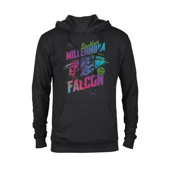 Star Wars Millennium Falcon Neon - Pullover Hoodie for Adults - Customized-Black