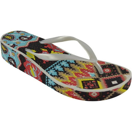 MUK LUKS Wedge Flip Flops