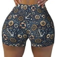thumbnail image 2 of Picia Nautical Printed Workout Shorts for Women Seamless Scrunch Butt Lifting High Waisted Yoga Gym Booty Running Moisture-wicking Short Pants-Small, 2 of 9