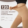 thumbnail image 3 of MANZI Women's 2 Pairs Super Opaque Tights for Women 120 Denier Control Top Pantyhose, 3 of 7