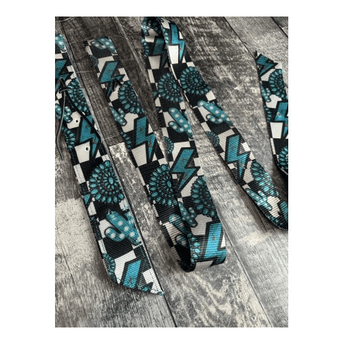 71763 Schulz Equine Turquoise Glass Latigo/Off Billet Set