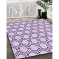 thumbnail image 3 of Ahgly Company Machine Washable Indoor Square Transitional Purple Flower Purple Area Rugs, 6' Square, 3 of 7