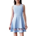 thumbnail image 1 of Toimothcn Robe Sans Manches pour Filles, Décontractée, Couleur Unie, Patchwork, Robe en Maille Douce et Ample, Robe de Princesse pour Fête, Adaptée à un Usage Quotidien, 1 of 9