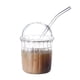 thumbnail image 2 of Vasos bonitos con tapa de cúpula de vidrio y pajita, reutilizables, de boca ancha, para batidos, de 15 oz, para café helado, para casa, oficina, bar., 2 of 2