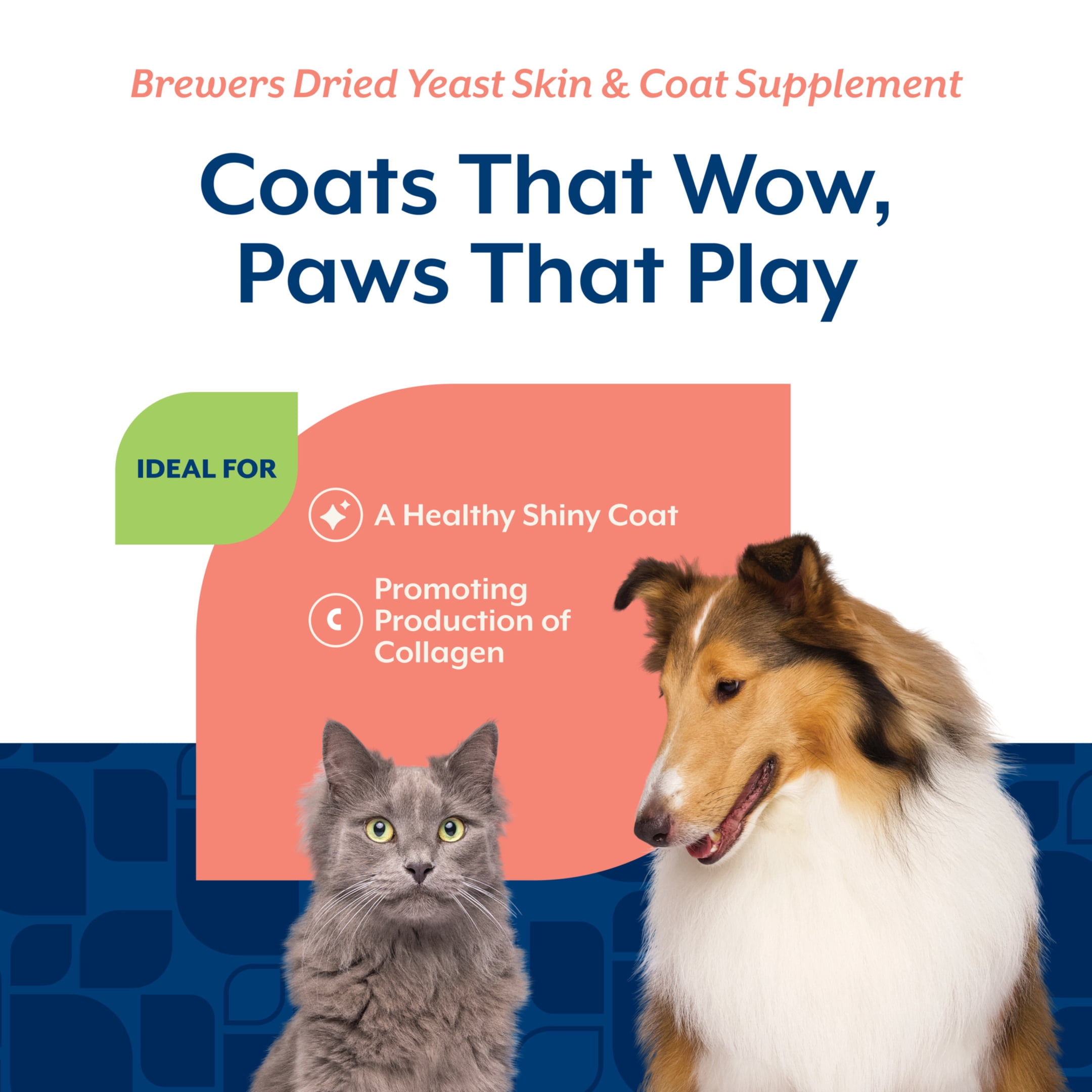NaturVet Brewers Dried Yeast with Vitamins Skin & Coat Supplement for Dogs and Cats, 1 lb Powder