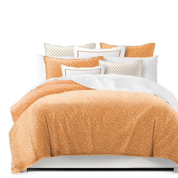 Sabrina Tangerine Full/Double Coverlet & 2 Shams Set, plus 2 bonus cushions