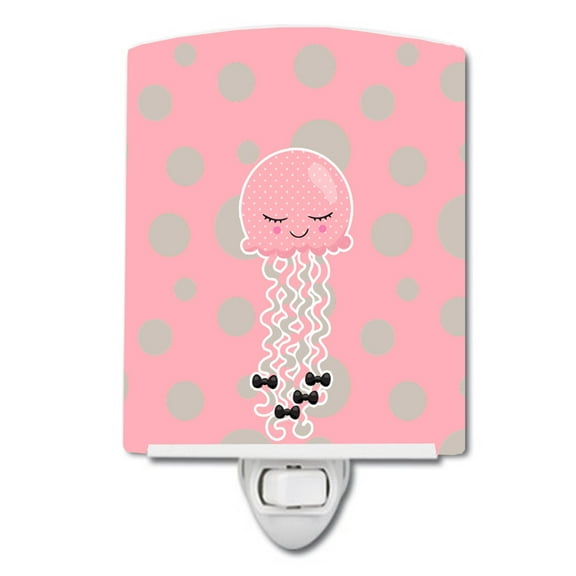 Caroline's Treasures BB8718CNL Jellyfish Ceramic Night Light, 6x4x3", multicolor