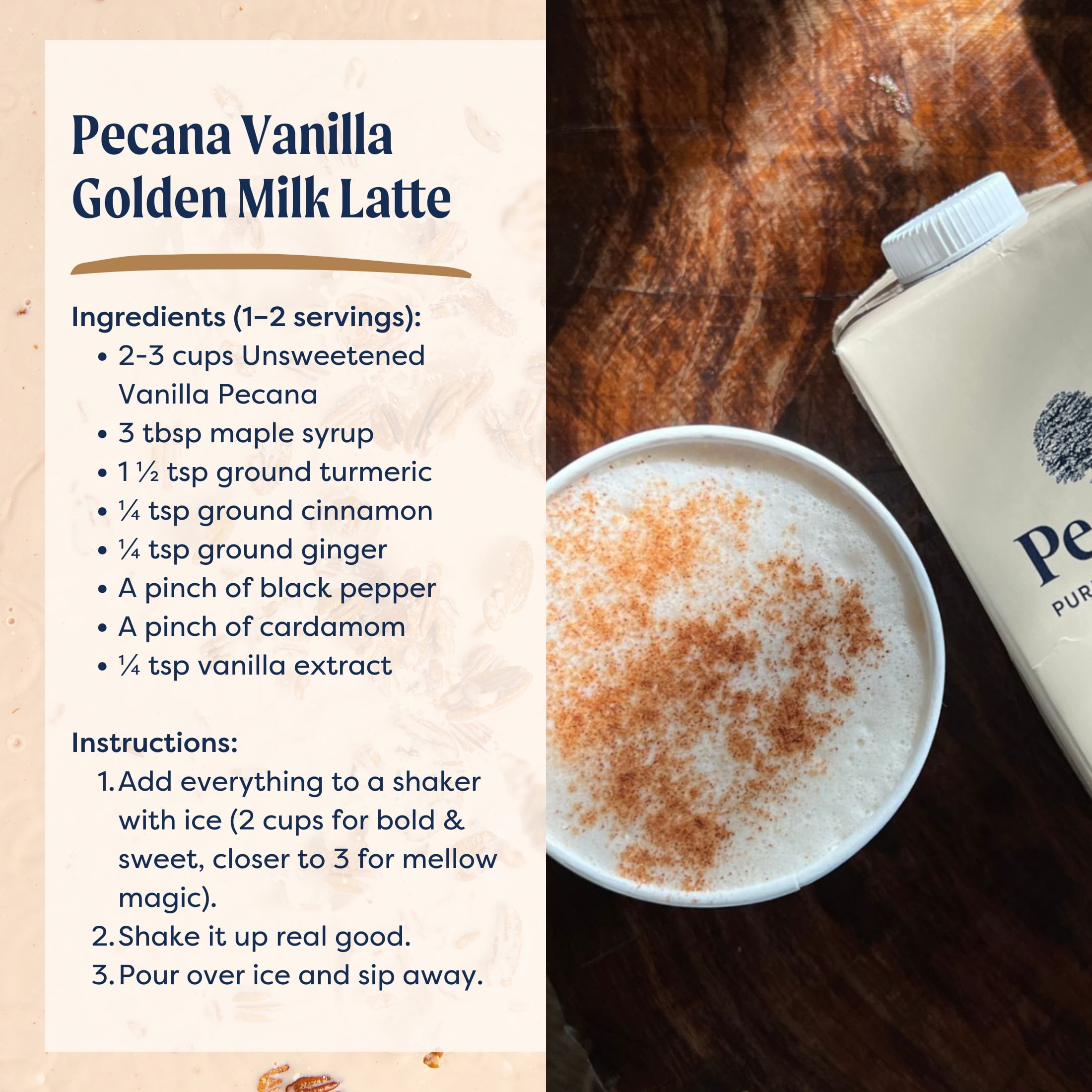 Pecana USDA Organic Unsweetened Vanilla Pecan Milk, 32 fl oz Carton