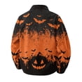 thumbnail image 4 of Havenx Halloween Print Corduroy Jacket for Men Long Sleeve Button Down Jackets with Pockets Lapel Collar Coats Work Fall Winter Vintage Casual Loose Fit Clothes,Black L, 4 of 6