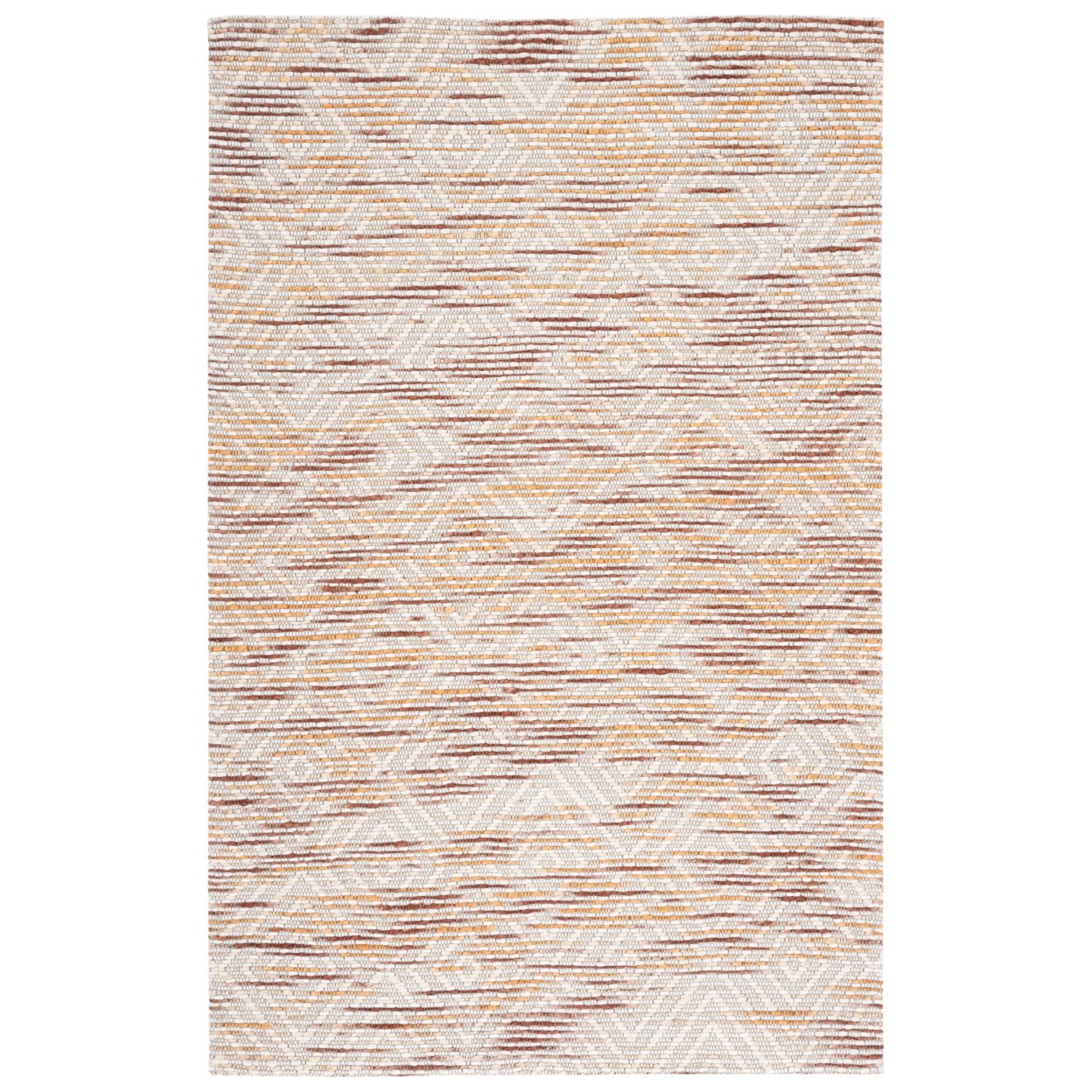 SAFAVIEH Marbella Isolde Geometric Area Rug, Ivory/Dark Brown, 6' x 6' Square