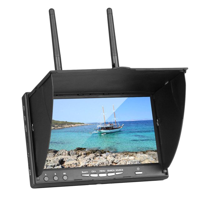 Receptor de video 5.8GHz 40CH Pantalla de 7 pulgadas Pantalla de monitor de 800x480 con DVR Hugo Receptor de video FPV