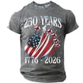 thumbnail image 3 of Havenx Mens Patriotic T Shirts Crewneck Short Sleeve Shirt American Flag Design Fun Graphic T-Shirts Patriotic Vintage Big and Tall Classic Tee,Gray 2XL, 3 of 6