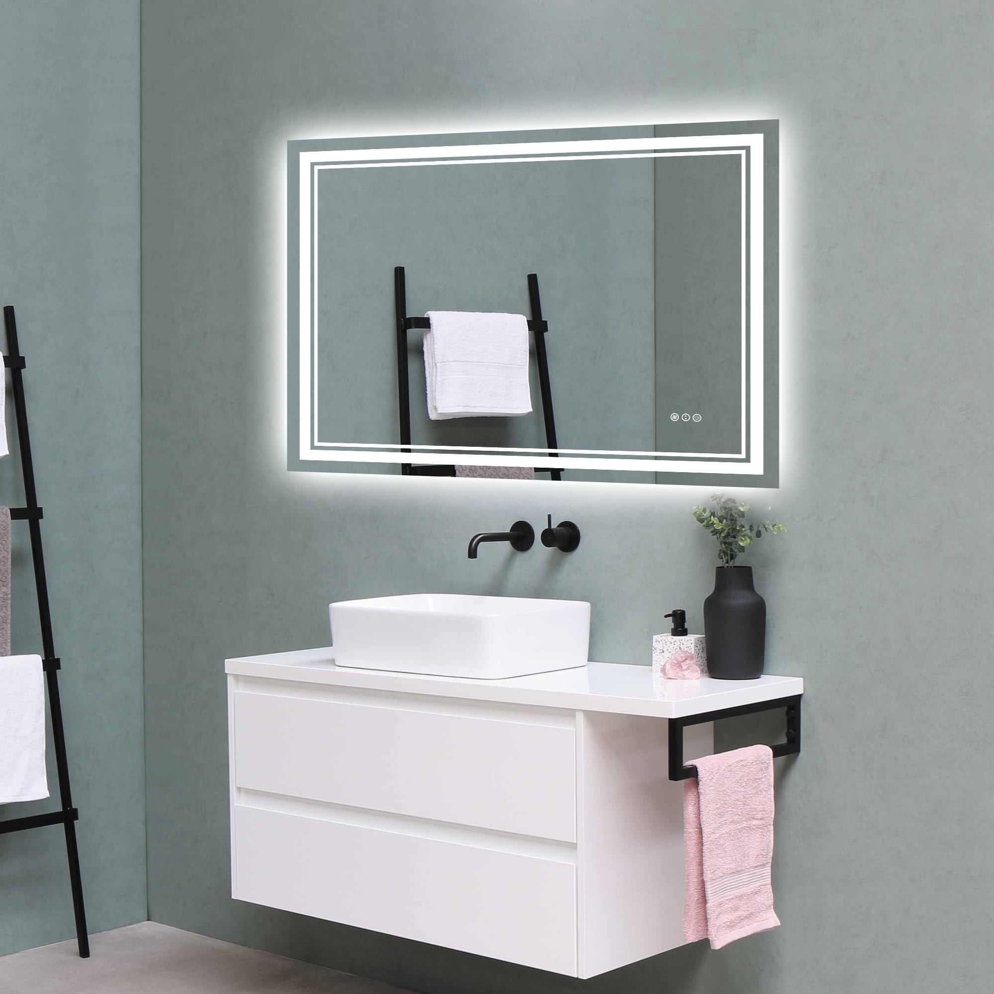 48 x 36 Inch LED Mirror Backlight Bathroom Large Vanity Mirror Dimmable ...