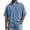 A376-Blue, variant on Kalauyu 3/4 Short Sleeve Button Down Shirts for Men Turn Down Collared Sleeve Casual Loose Tops Soft Lightweight Vacation Fashion Shirts