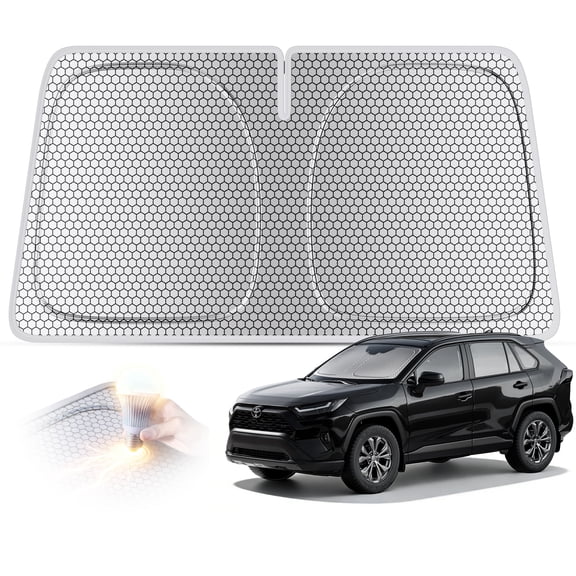 helloleiboo Graphene Car Windshield Sun Shade 57" x 31" Foldable Car Sun Shade, Advanced Heat Absorption & UV Protection, Universal Fit for Cars, SUVs & Trucks